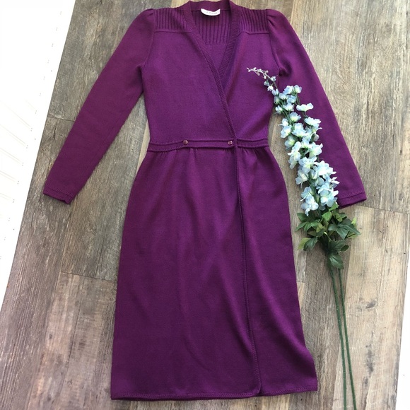 St. John Dresses & Skirts - St John | Purple Knit Wrap Dress